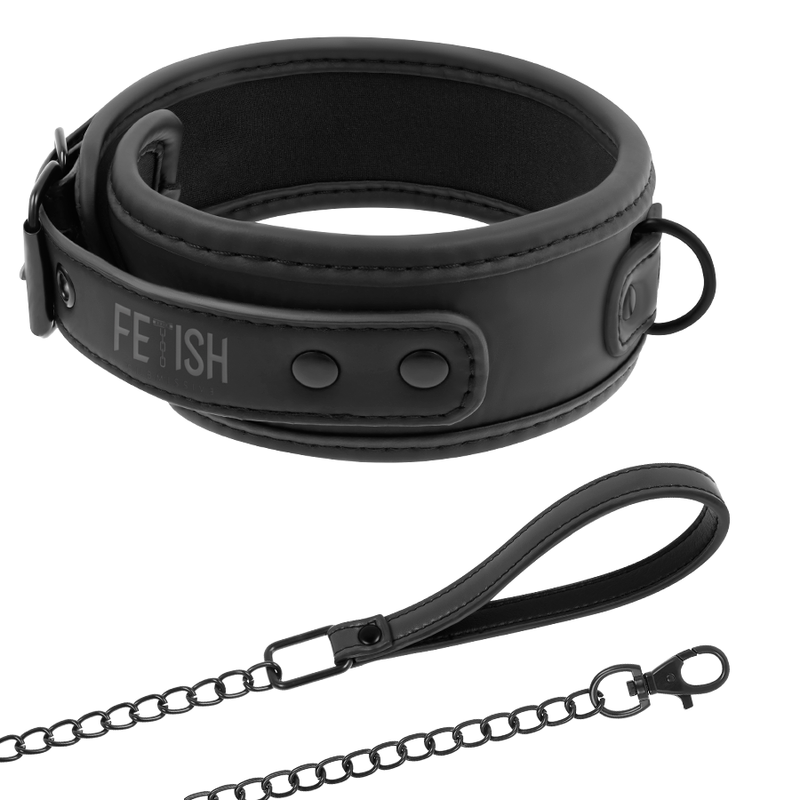 BDSM obojek Fetish Submissive s řetězem a vodítkem