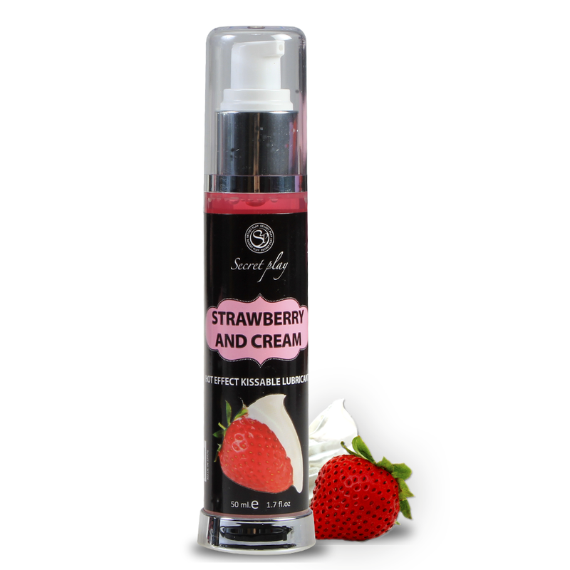 Zahřívací lubrikační gel Secretplay s vůní jahod se smetanou, 50 ml