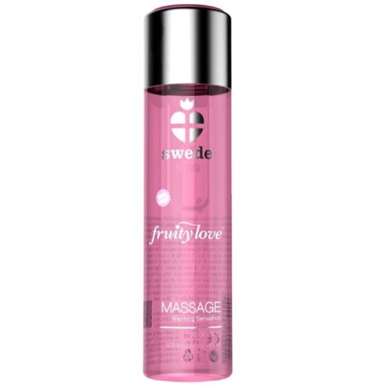 SWEDE Fruity Love hřejivý masážní olej s vůní jahod a šampaňského, 60 ml