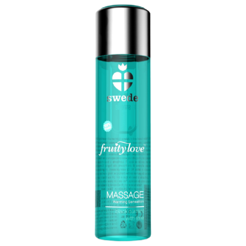 Masážní olej SWEDE Fruity Love s hřejivým účinkem, černým rybízem a limetkou, 120 ml