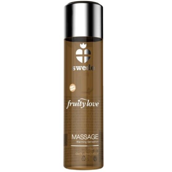 Masážní olej SWEDE Fruity Love s hřejivým účinkem, hořká čokoláda, 60 ml