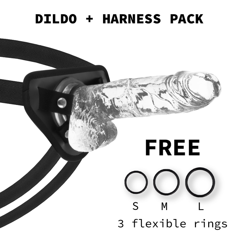 Průhledné realistické dildo na strap on, 22 cm, bez ftalátů, hedvábně jemné X RAY