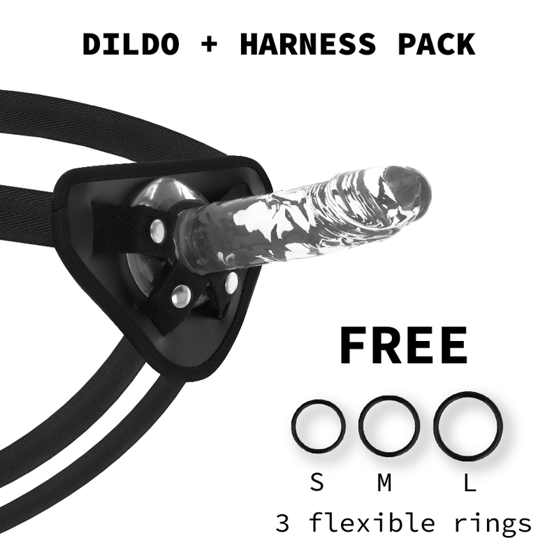 Průhledné dildo Strap On s přísavkou, 18 cm, realistický pocit X RAY
