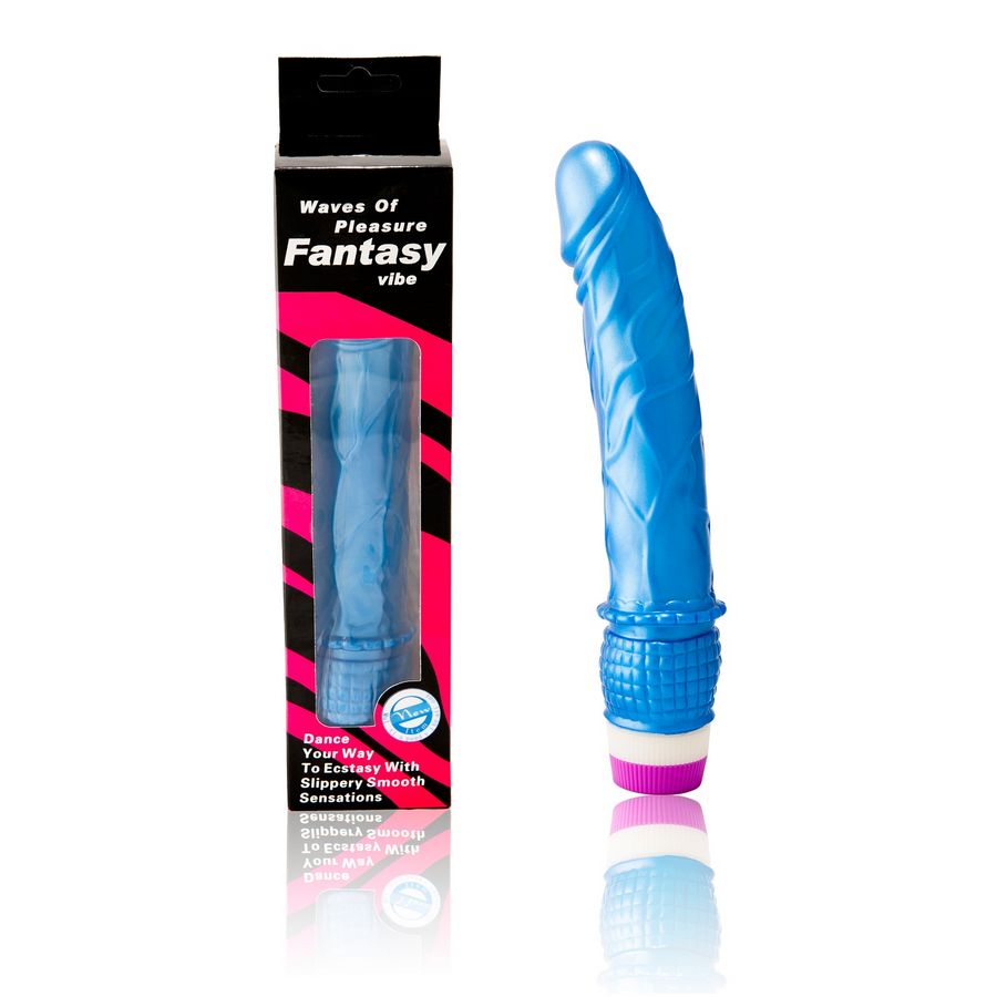 Realistický vibrátor BAILE Waves of Pleasure, 23 cm, modrý